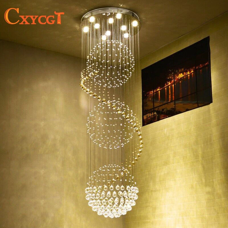 K9 Crystal Stair Led Chandeliers Modern Artistic Spiral Suspension K9 Crystal Stair Led Chandeliers Modern Artistic Spiral Suspension Lightings Restaurant Hotel Villa Lobby Large Hanging Lamp In From Lights