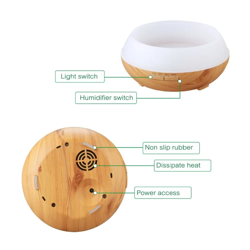 Aromacare 400ml Shipping Free Ultrasonic Wood Grain Aromatherapy Essential Oil Diffuser