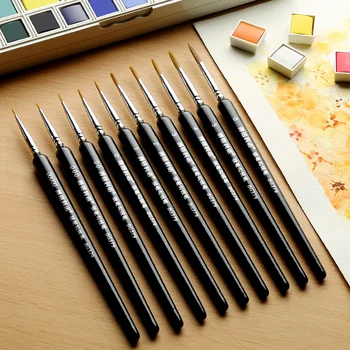 

Extra fine wolf hook line pen watercolor soft hair hand paint brush line set acrylic brush Student painting art supplies