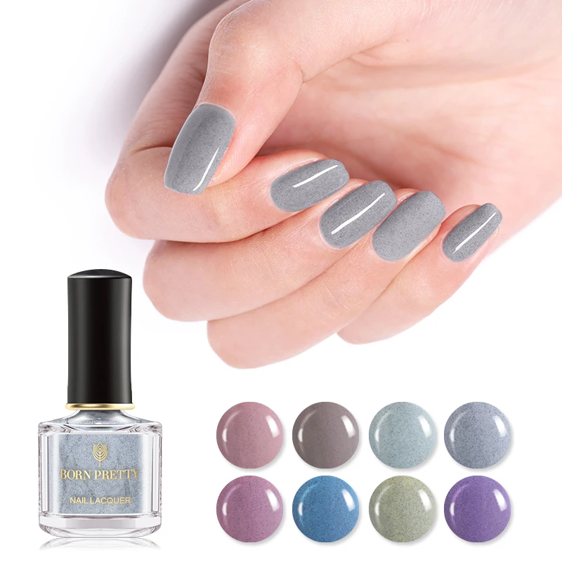 

BORN PRETTY 6ml Purple Color Nail Polish Purple Grey Color Nail Art Varnish Pattern Fog Manicure DIY Nail Decoration