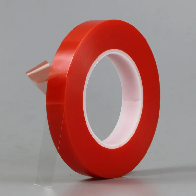 

5mm*25M Strong Acrylic Adhesive PET Red Film Clear Double Side Tape No Trace For Phone LCD Screen