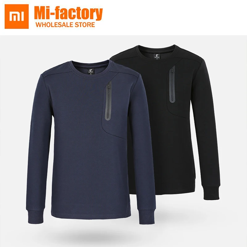 XiaoMi Mijia Uleemark Men's crew neck sports sweater Black O-neck sweater with fashion zipper