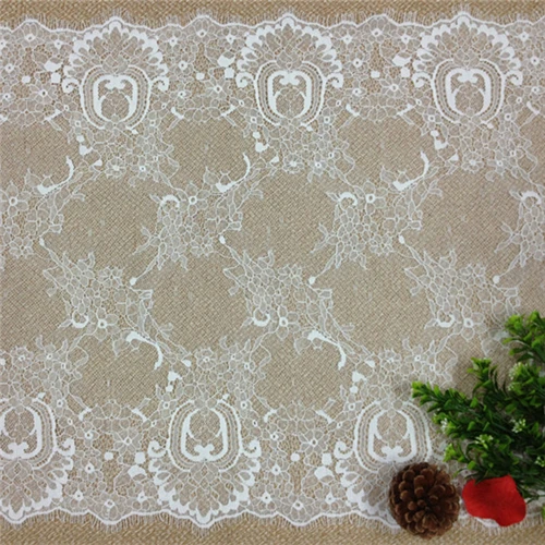 

Romantic chantilly lace white scalloped chantilly lace trim for mantilla veil or wedding runner 41cm wide 3 meters/LOT