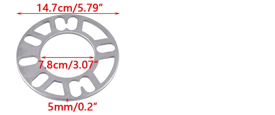 4 шт. серебро 5 мм колеса автомобиля Шины Распорки адаптер панель прокладок для 4/5 шпильки колеса крепления диапазон 98-121 мм