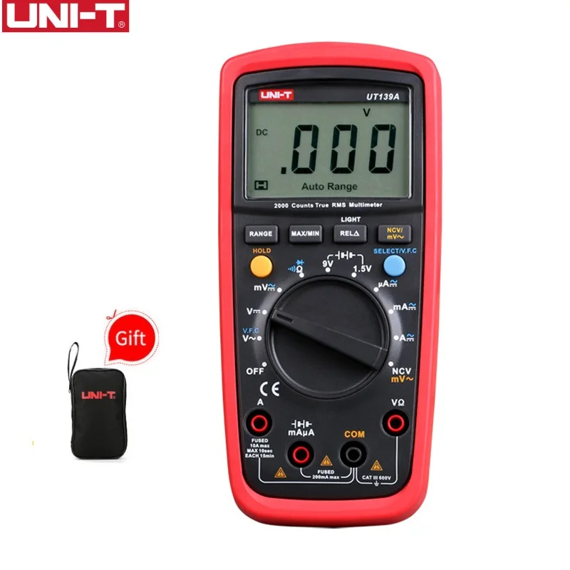 UNI T UT139A True RMS цифровой мультиметр Авто Диапазон AC/DC ампер/Вольт Ом тестер с