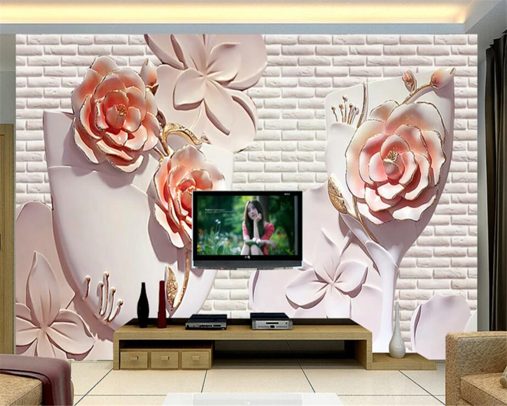 Téléchargement gratuit Images Beibehang 3d Papier Peint 3d Fleur Relief Tv Mur Decoratif le plus cool par