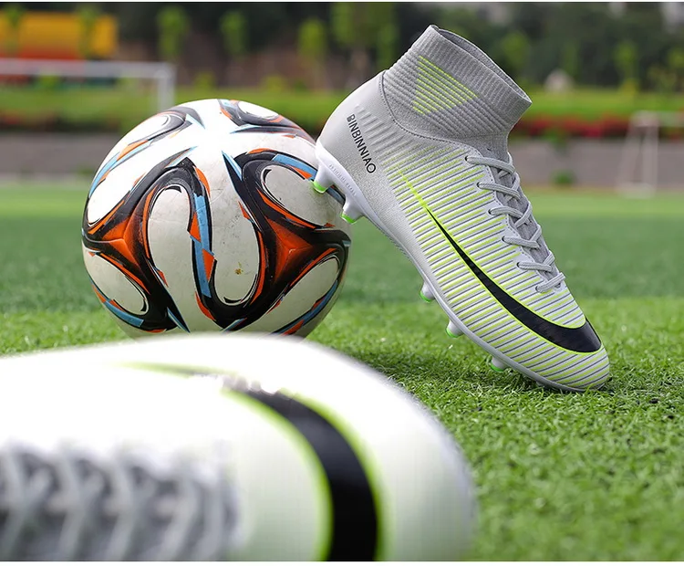 Мужские футбольные бутсы AG сапоги длинные шипы TF шипы лодыжки высокие кроссовки Мягкий Крытый газон футбол в футзале обувь для мужчин