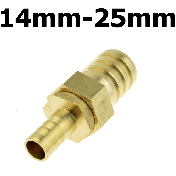 14mm x 25mm Латунный медный 14 мм шлангов до 16 мм 19 мм 25 мм OD шланг газовый соединитель racord Barb редуктор фитинги для труб адаптер для воздушной трубки - Цвет: 14mm x 25mm