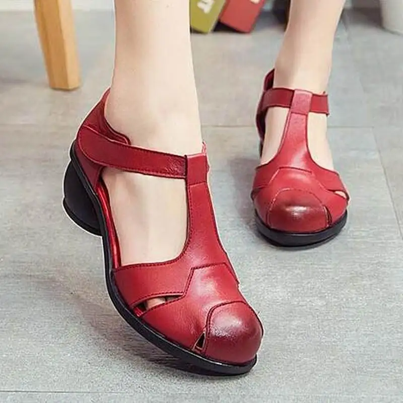 2017 summer sandals female handmade genuine leather women casual comfortable woman shoes sandals women summer shoes