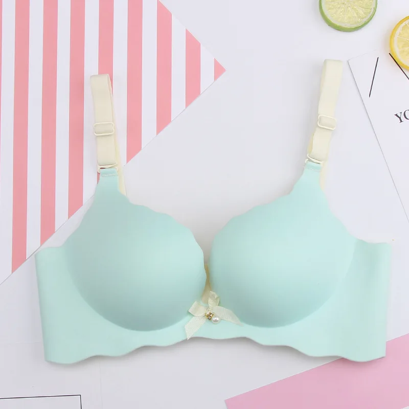 

Baharcelin Sexy Woman Young Girl Smalll Chest Bra French Romantic Gathered Bra Printed Cat Bra Cute Sweet Bra Underwear