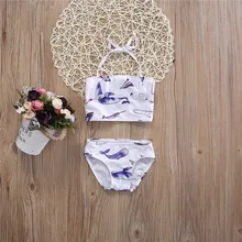 Детский комплект бикини для маленьких девочек, топ с принтом маленькой рыбки+ плавки, купальный костюм, купальный костюм, пляжная одежда для детей, Biquni