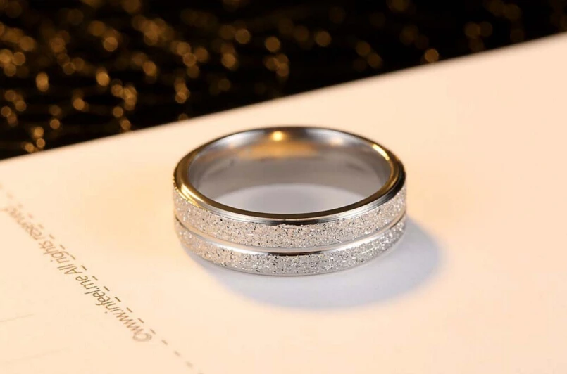 Anenjery обручальные кольца из нержавеющей стали двухрядные матовые кольца из титановой стали anillos для женщин и мужчин T-R41