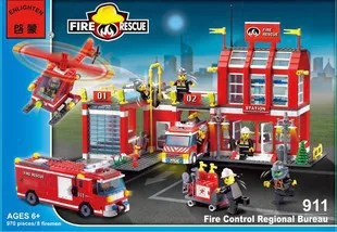 Without box Fire rescue station Enlighten 911 980pcs