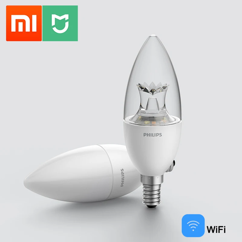 

Xiaomi Mijia Smart LED Candle Light Bulb WiFi E14 PHILIPS Zhirui Lamp Intelligent APP control Mi Smart Home Automation Device