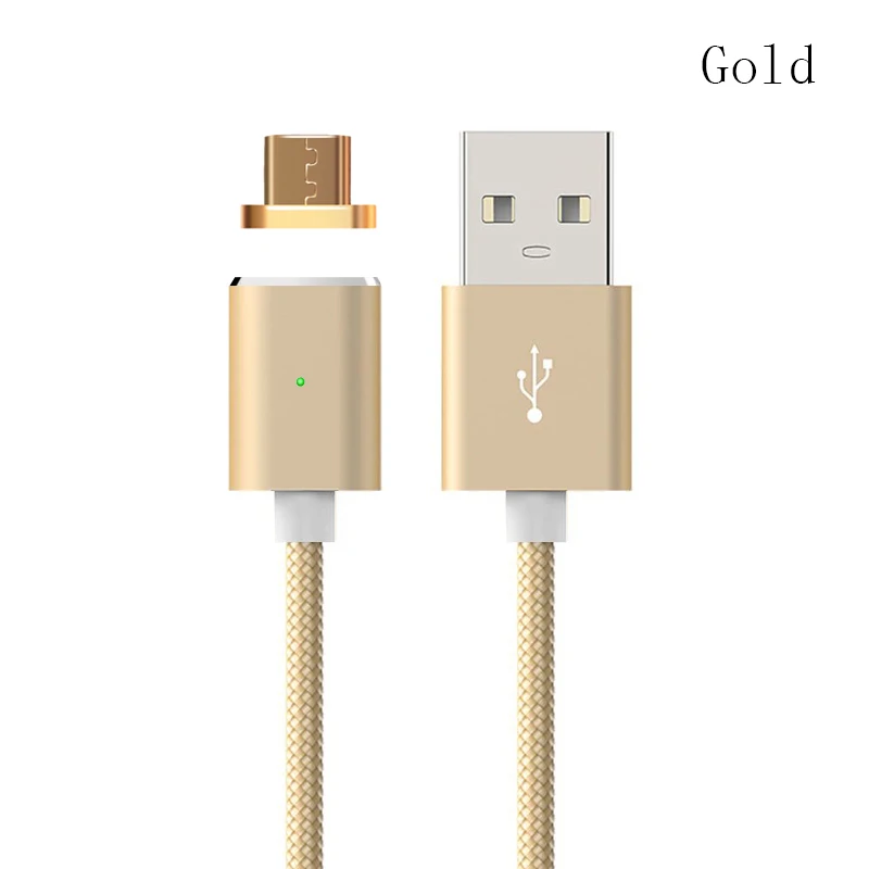 Магнитный кабель MANTIS 2.4A Micro USB зарядное устройство 1 м нейлоновый металлический магнитный кабель для быстрой зарядки Android для Xiaomi huawei samsung - Цвет: Gold