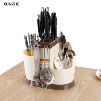 

XUNZHE Multifunctional Desktop Storage Rack Drainage Chopsticks Cage Knife Spoon Tableware Organizers Home Kitchen Accessories