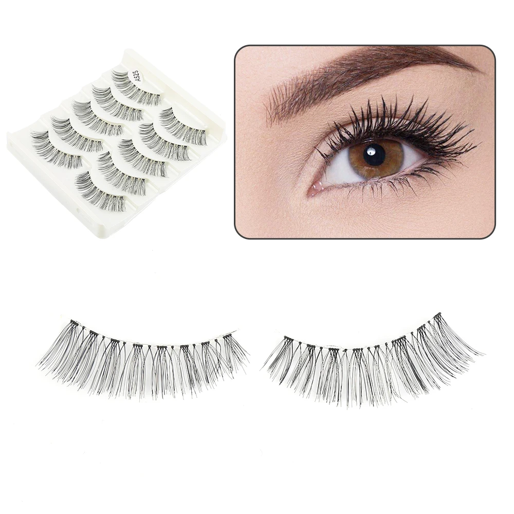 

5 Pairs/Set Natural Long Sparse Cross False Eyelashes Black Fake eye lashes Extension Makeup Tools Winged Beauty False Eyelash