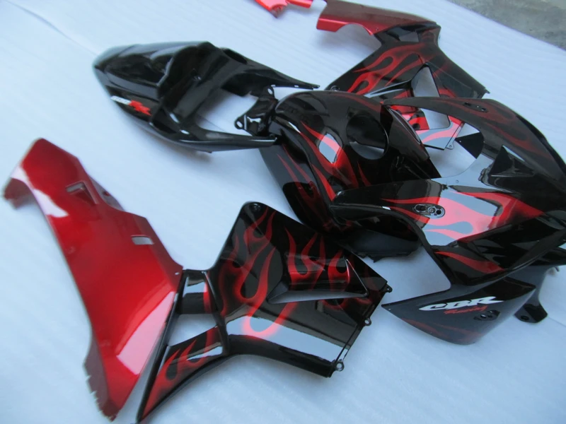 Bodywork kit for Honda fairings CBR600RR 2005 2006 red flames black