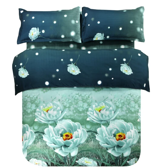 

Free Shipping!High Quality 3D Reactive Dyeing 4PCS Bedding Set King Size/Queen Size bed sheet set.