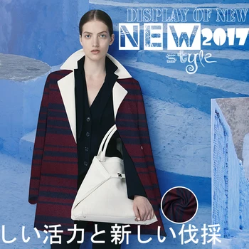 

In winter are imported from Japan striped wool coat jacket coat coat fabric garments design