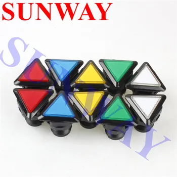 

10 pcs/Lot 39*39*39mm 12V Triangle LED Illuminated Arcade Button Switch LED Momentary Lighted Push Button with Microswitch