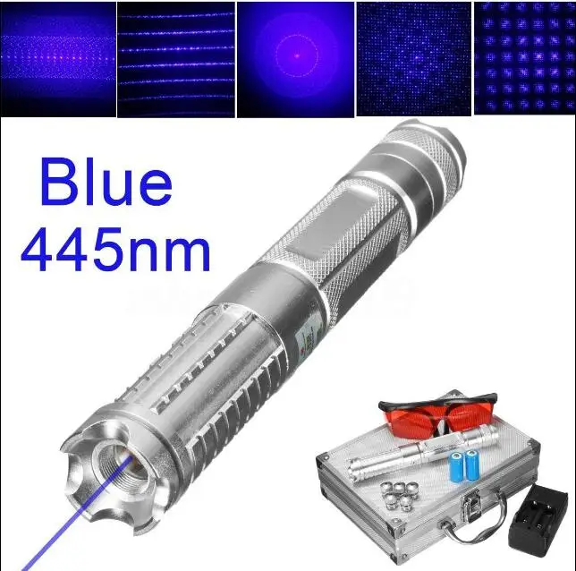 

Powerful 500000m 450nm Blue laser pointer Flashlight Burning match/balloon/dry wood/cigarettes Lazer Torch Hunting+Gift