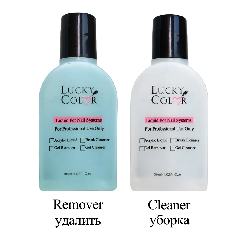 Lucky color Гель-лак жидкость для удаления замачивания для удаления УФ-лака Очиститель лака для ногтей обезжириватель 1 флакон 30 мл