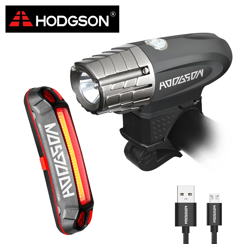 HODGSON USB Rechargeable Bike Light  LED  Waterproof  Front Light  Tail Light Set  Bicycle Headlight Taillight Rear Light 8101C1
