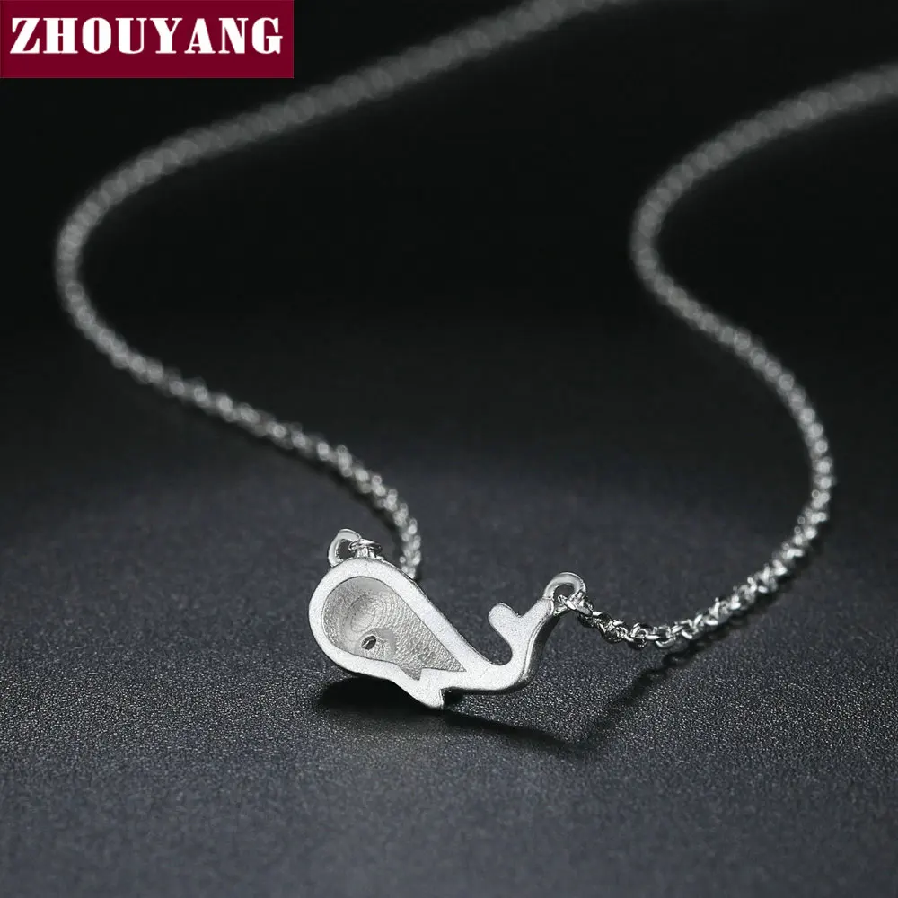 S925 Pendant Necklace For Women Simple Style Fish Whale Shaped 925 Sterling Silver Fashion Jewelry Wedding NY049 ZHOUYANG