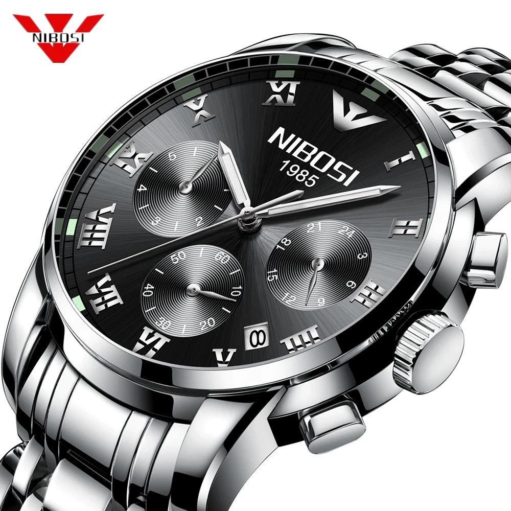 Relogio Masculino NIBOSI, роскошные брендовые аналоговые спортивные наручные часы с дисплеем, мужские кварцевые часы, деловые часы, мужские часы