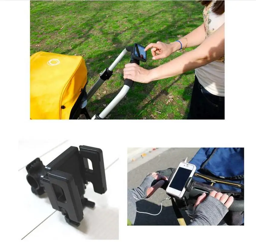 

Baby Stroller Phone Holder Rack Children Cart Accessories Outdoor Black Phone Accessory