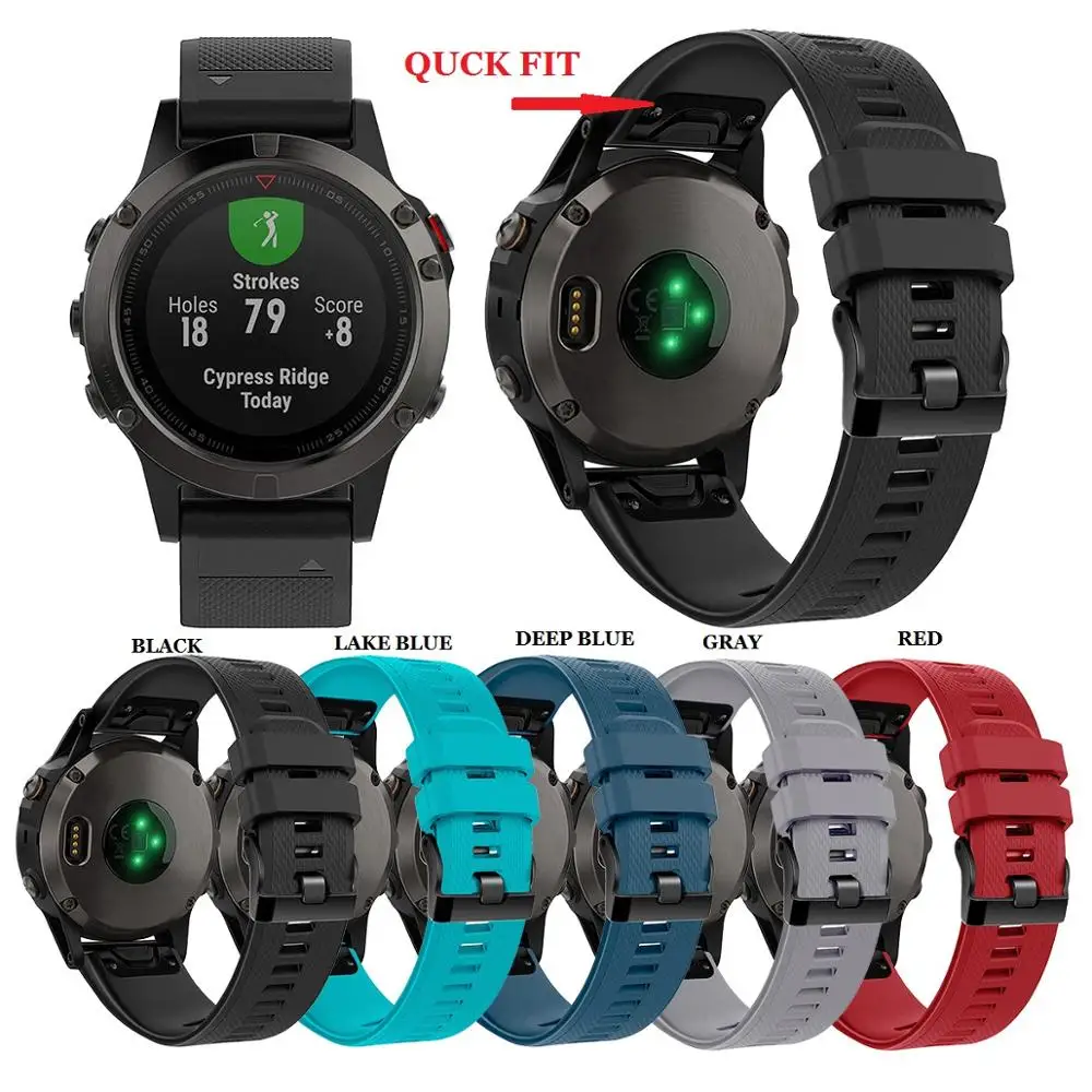 

22mm Quick Fit Silicon Belt Watch Band for Garmin Fenix 5/ 5 Plus / S60 Focus / Forerunner 935 945/Quatix 5