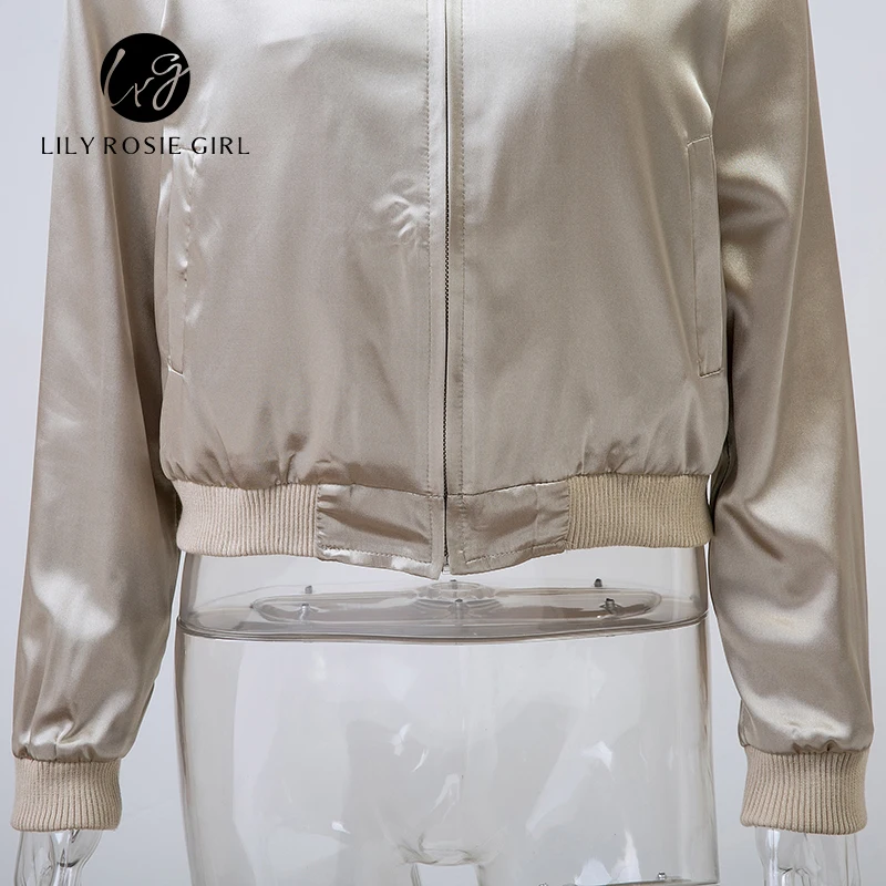 Autumn Satin Cotton Bomber Jacket Women Harajuku Pilot Jacket Coat Winter 2016 Casual Basic Bomber Jackets Outerwear