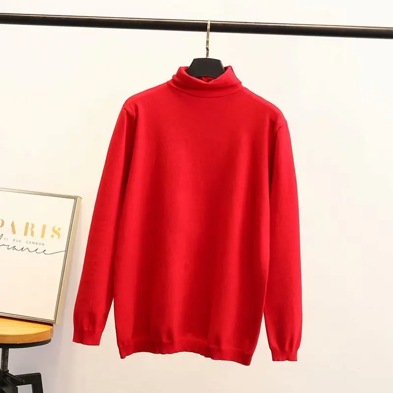 Sweater Turtleneck Pullovers Women Plus Size Casual Thin Solid Long Sleeve Knitted Sweaters 5 Colors KKFY3011 Sweater Turtleneck Pullovers Women Plus Size Casual Thin Solid Long Sleeve Knitted Sweaters 5 Colors KKFY3011