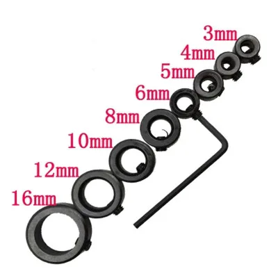 

Depth Stop Collar Ring Positioner 9pcs 3-16mm Drill Bit Set Spacing Ring Woodworking Drill Bit Hex Wrench