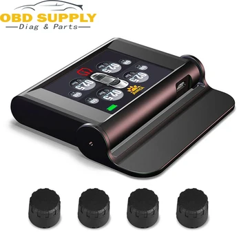 

Solar Powered TPMS Digital Smart Car Tire Pressure Monitoring System Wireless Tyre Temperature&Pressure Abnormal Audible Alarm