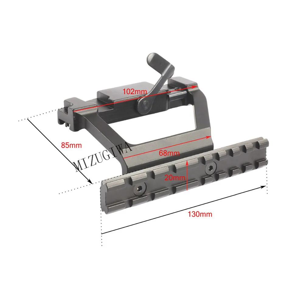 

Tactical AK 47 Heavy Duty Scope Mount Quick Release QD Side Rail for Adapter 20mm Rail Lock Scope Base Sight Pistol Hunting Caza
