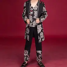 M-4XL Горячая мужская новая личность мода высокого класса длинные танцевальные костюмы певицы