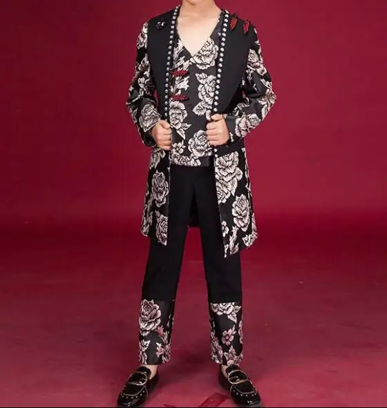

M-4XL HOT 2019 Men's new Personality fashion high-end long dance singer costumes