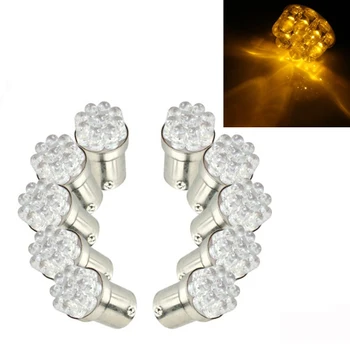 

10x) 10* 1156 BA15S Amber 9 LED Tail Parking Stop Light Bulb Lamp