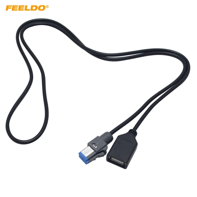 FEELDO 1 шт. автомобильное аудио 4-контактный USB-кабель адаптер Женский USB-разъем для