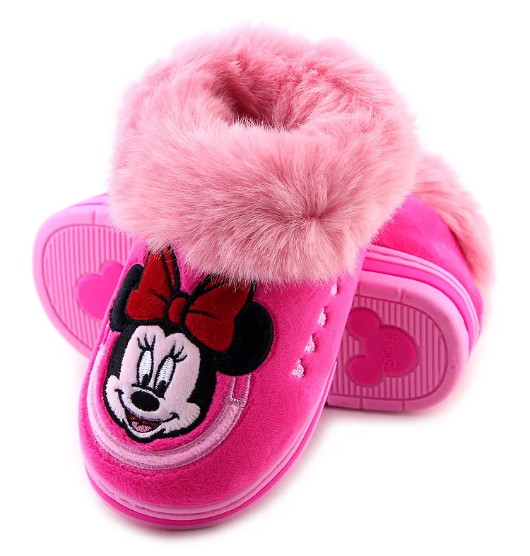 Дисней Минни Микки зимняя бархатная Толстая домашняя хлопковая обувь с домашняя теплая детская обувь