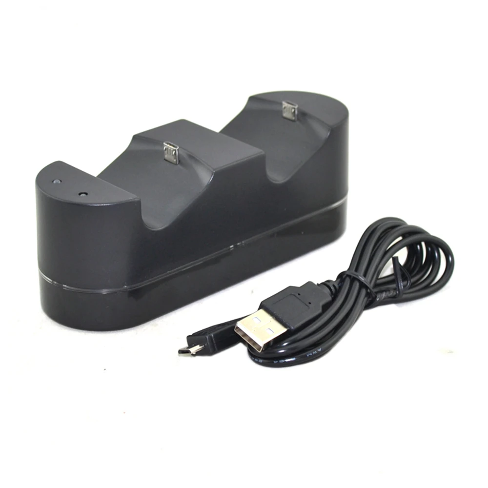 Беспроводной зарядные устройства контроллера зарядка через usb док-станция держателя для sony для Playstation 4 для PS4 с зарядным кабелем
