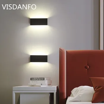 

Visdanfo Modern Minimalist LED Aluminum Lamp Bedside Lgigth Wall Lamp Room Bathroom Mirror Light Direct Creative Aisle Lighting
