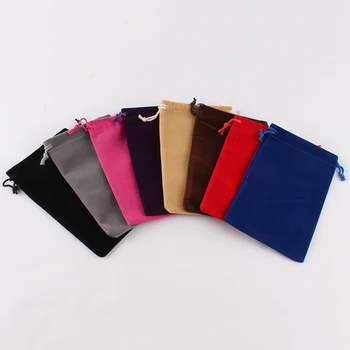 

100pcs/lot 10*16cm High Quality Customized Logo Printed Velvet Drawstring Pouch Packing Bags Gift Food Cookie Packaging Bags