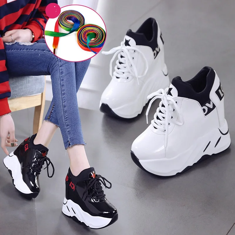 

Women Sneakers Fashion Women Height Increasing Breathable Lace-Up Wedges Platform Canvas Shoes Woman Casual Sports Walking Shoes