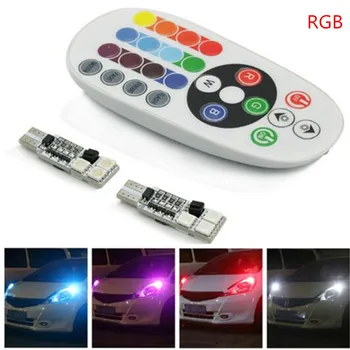 

194 W5W LED Car Lights RGB With Remote For kia rio k2 Volvo toyota trd mazda 2 3 5 6 cx-5 ford focus volkswagen vw golf