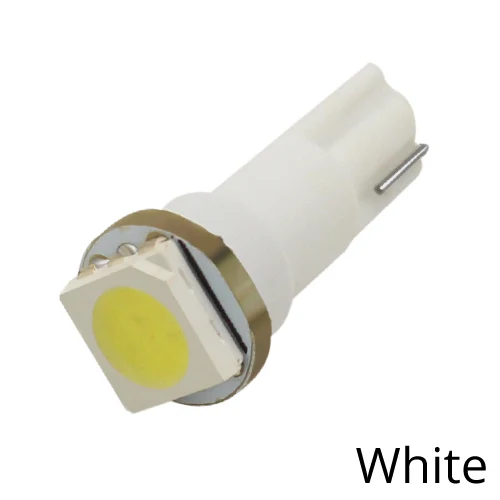 10 шт. T5 W3W 5050 SMD СВЕТОДИОДНЫЙ Автомобильный клиновидный боковой лампочка T5 приборная панель, индикаторный светильник, автомобильная панель приборов, 7 цветов - Испускаемый цвет: Белый