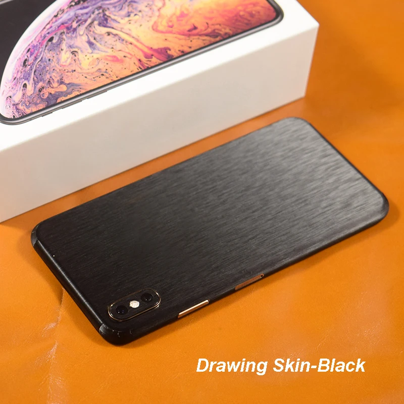 3D Carbon Fiber  Leather Wood Skins Protective Phone Back Cover Sticker For iPhone XS MAX XS X 8 Plus 7 6 6S Plus Back Sticker (13)