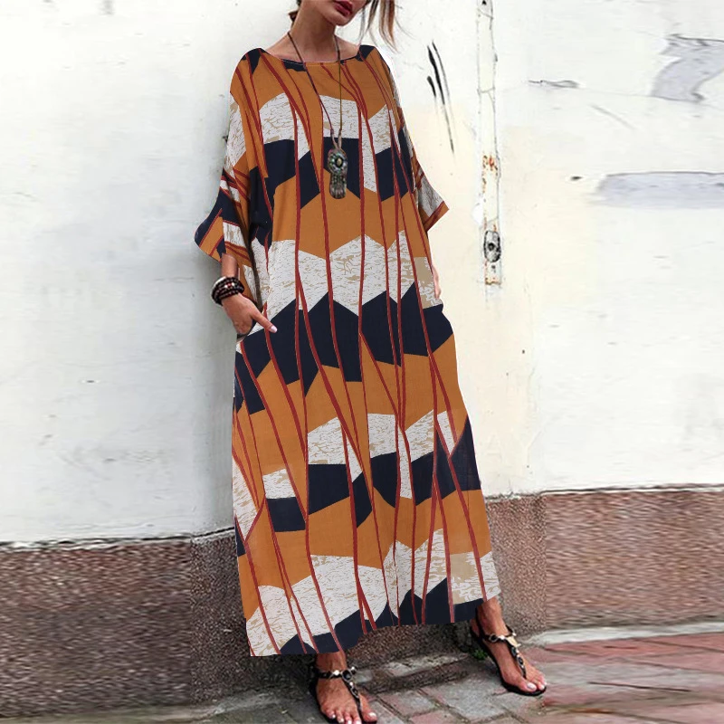 Women's Summer Dress 2019 Loose Patchwork Maxi Dress Woman Casual Long Dresses Woman Party Night Plus Size Ladies Sundress 5XL